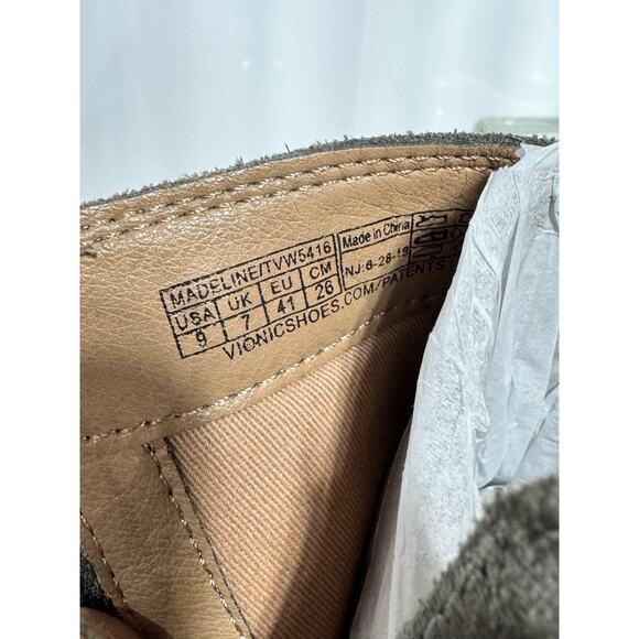 Vionic Madeline Booties 8M Taupe Suede Block Heel Ankle Boots Side Zip - Picture 5 of 6